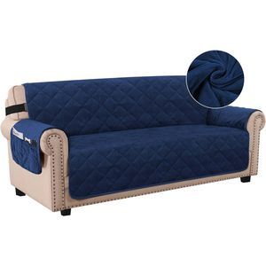 Thick Velvet Sofa Couch Cover 3 Cushion Washable Pet Protector Non-Slip Pockets